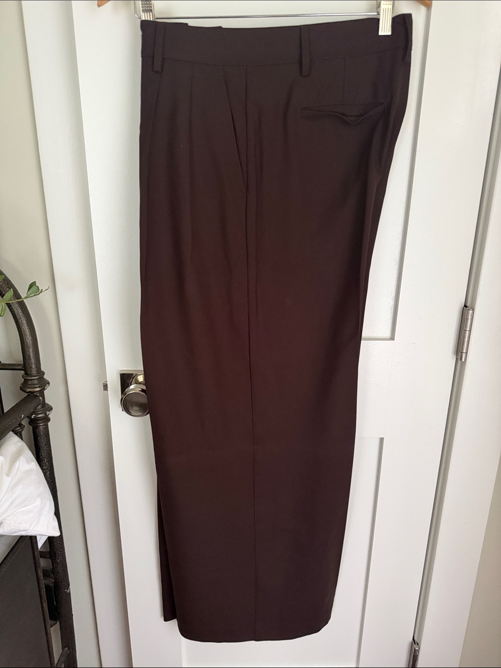 Madewell Dark Brown High-Waist Straight Trousers